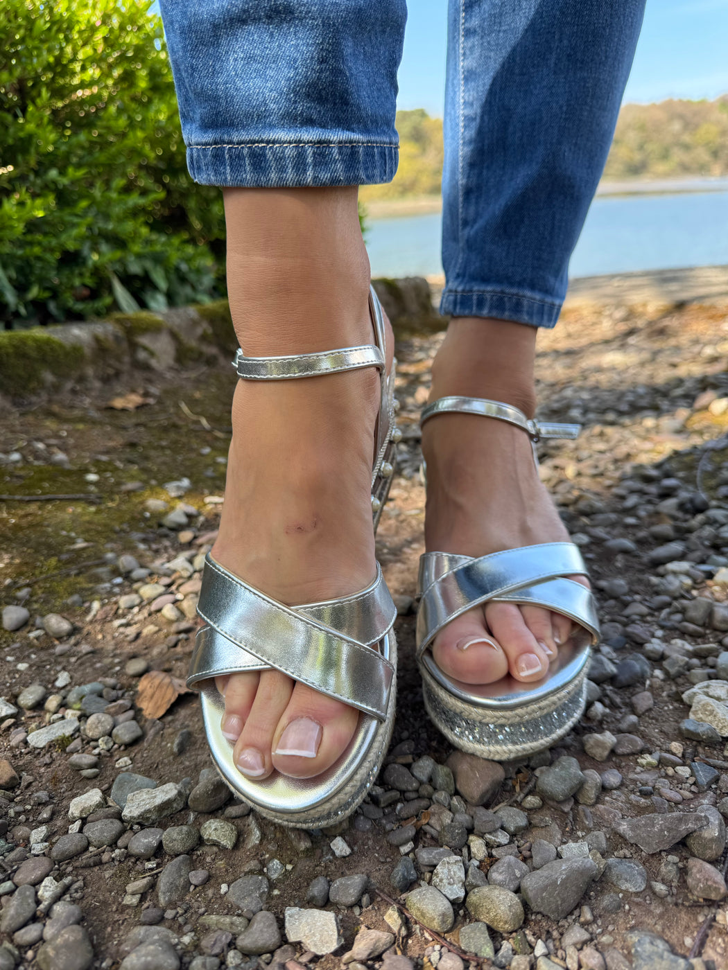 Clonalis silver weave wedge