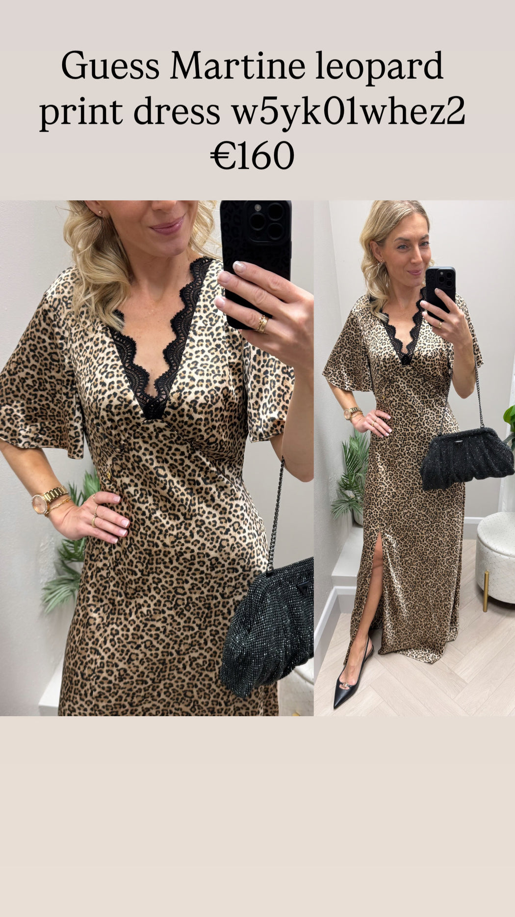Guess Martine leopard print dress w5yk01whez2