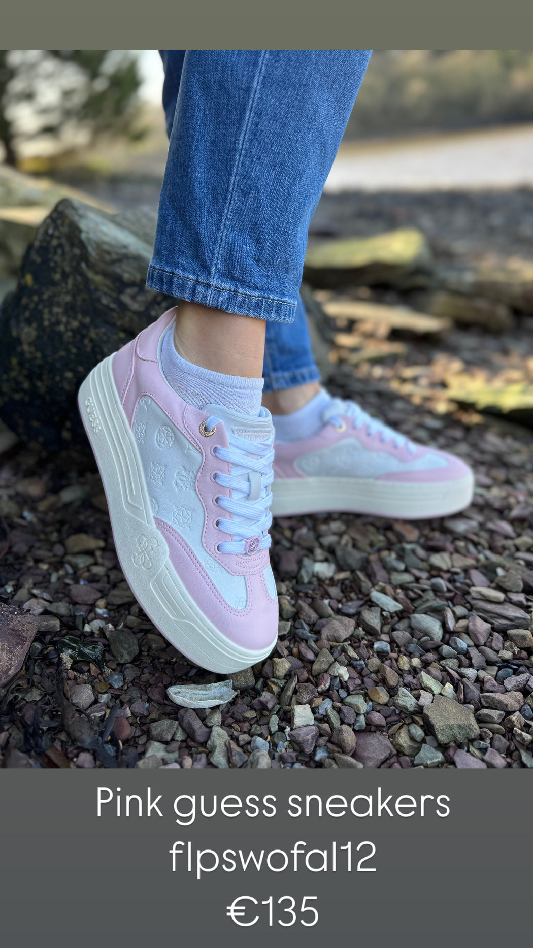 Pink guess sneakers flpswofal12