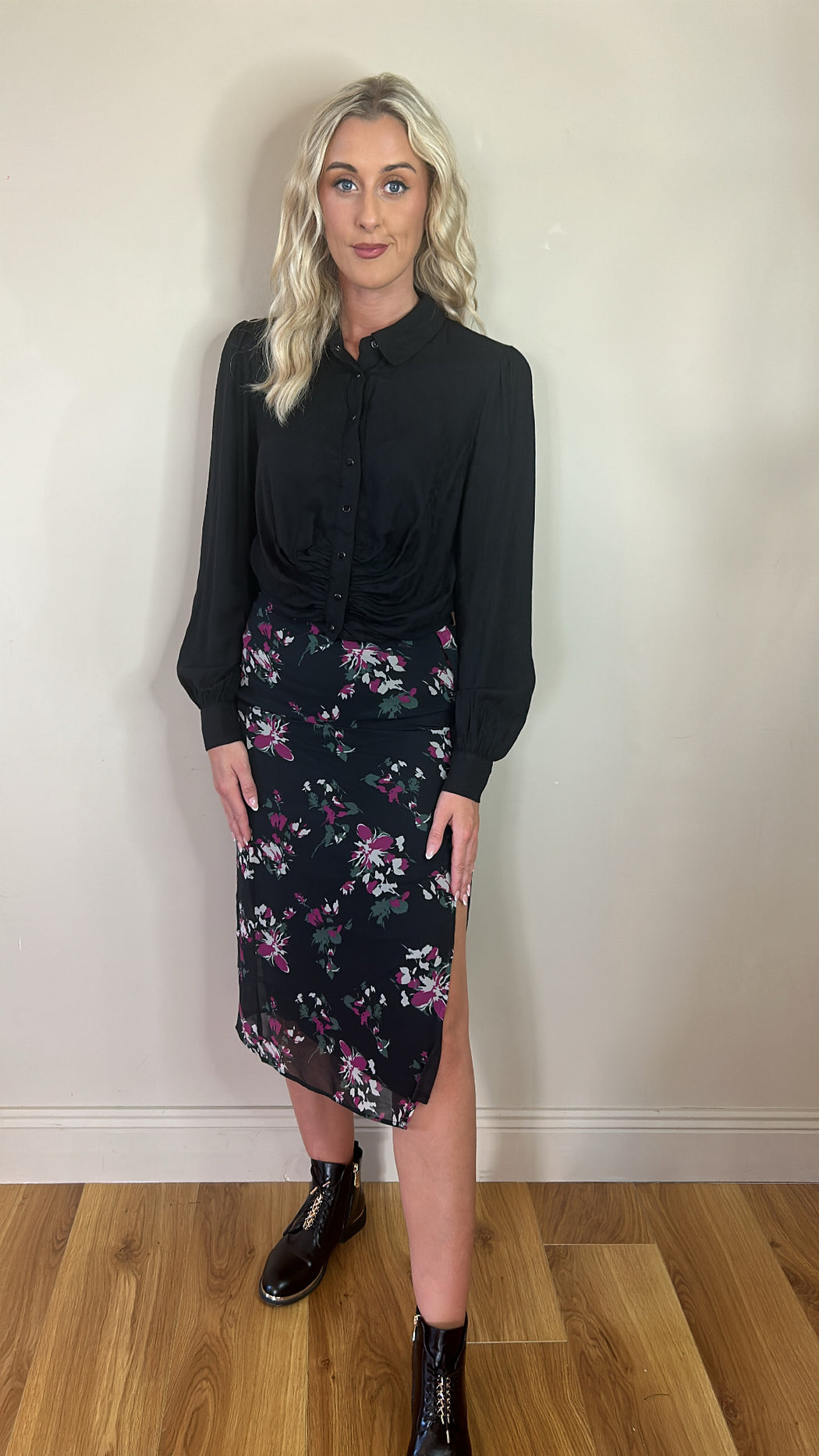 Sebastian floral midi skirt