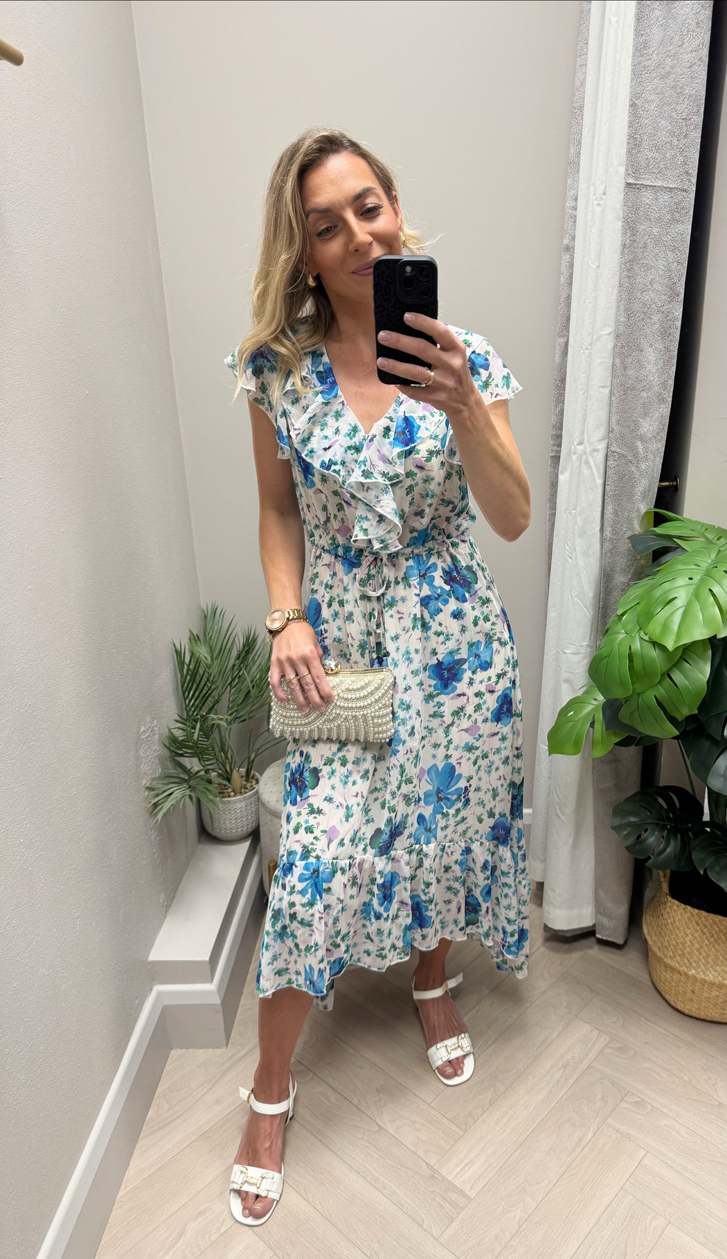 Kate 3516 blue green floral dress