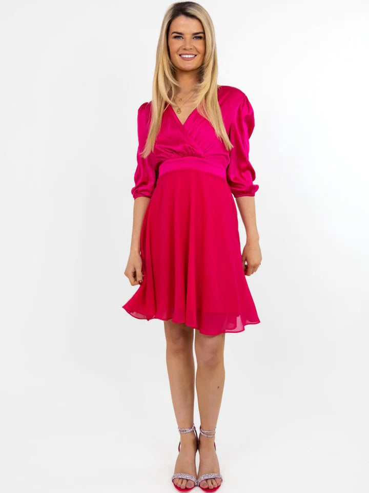 MONROE MINI DRESS IN CERISE PINK