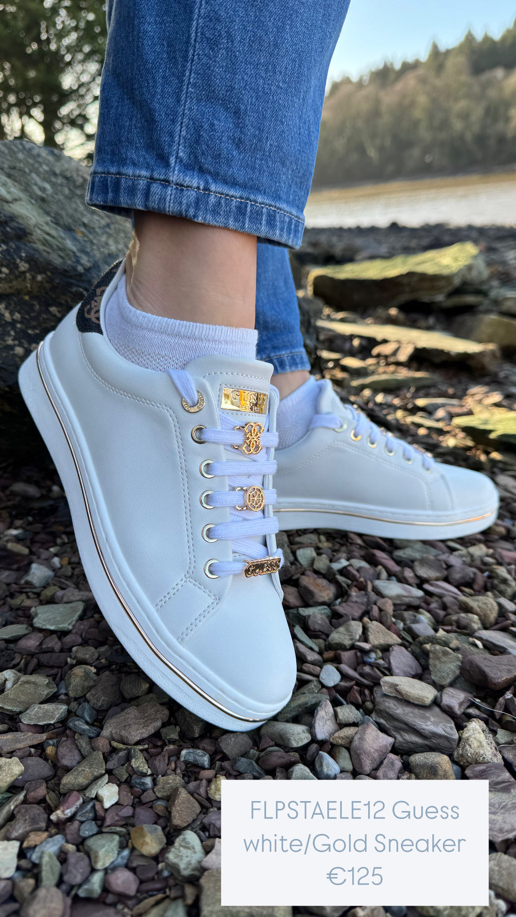 FLPSTAELE12 Guess white/Gold Sneaker