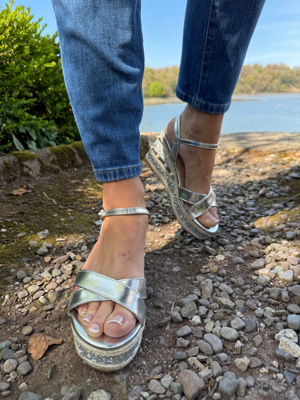 Clonalis silver weave wedge
