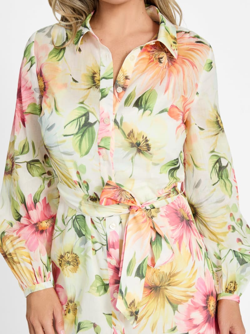Guess peony floral shirt dress W5GK65WH6C0