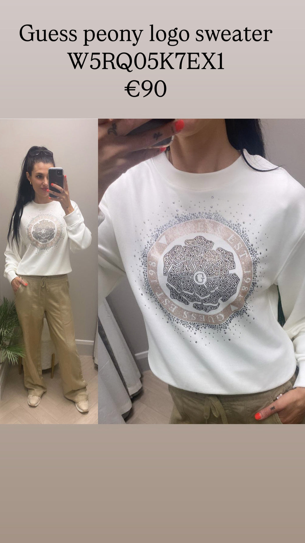 Guess peony logo sweater W5RQ05K7EX1