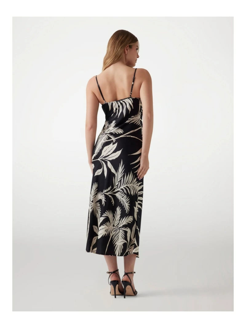 Guess akilina  boack satin slip dress w5gk85wh9c2