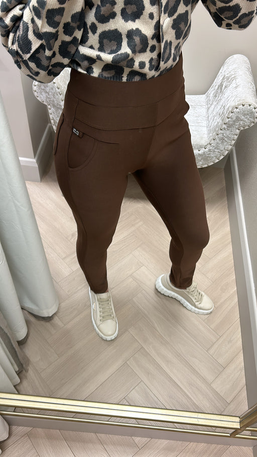 Brown  Rachel scuba jeggings