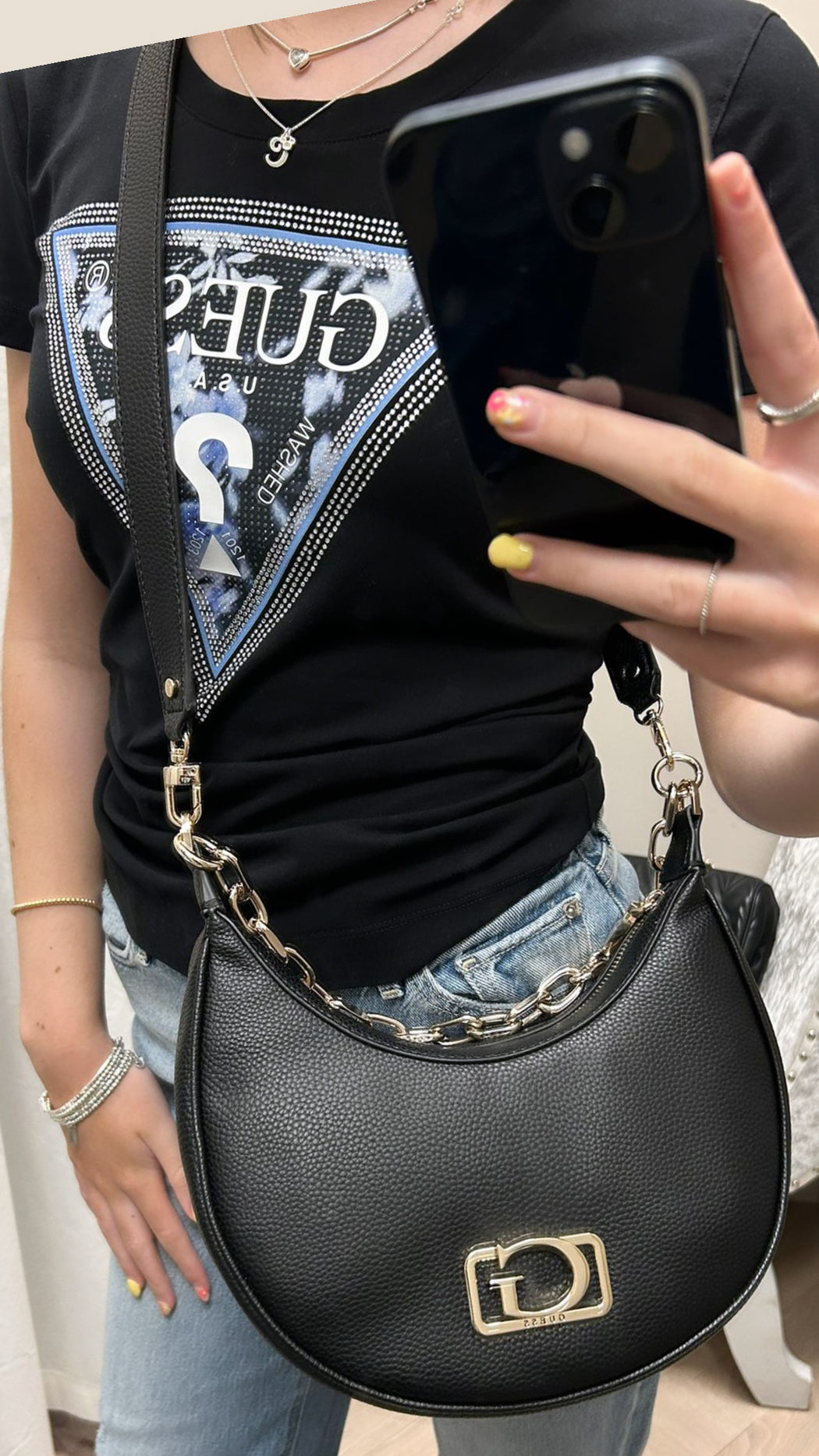 Circe black guess shoulder / crossbody bag bg964201