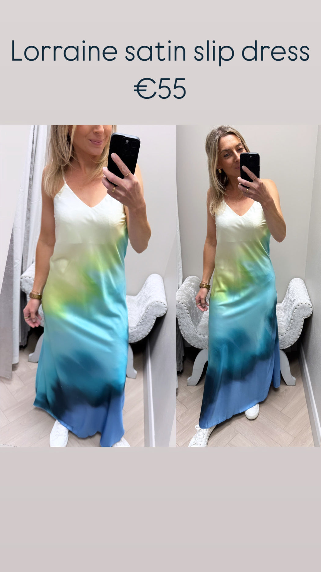 Lorraine satin slip dress