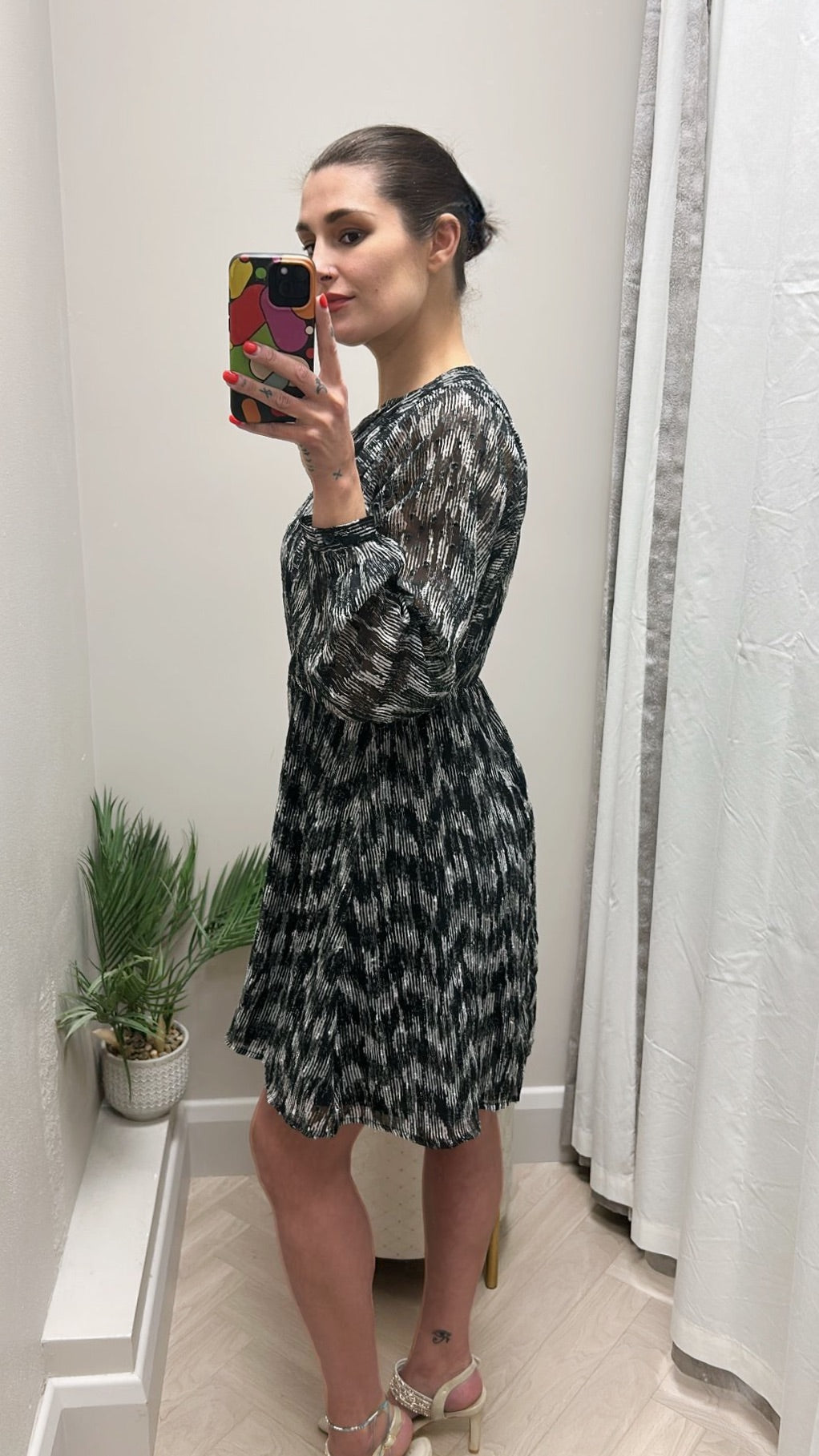 Tiramisu printed skater dress