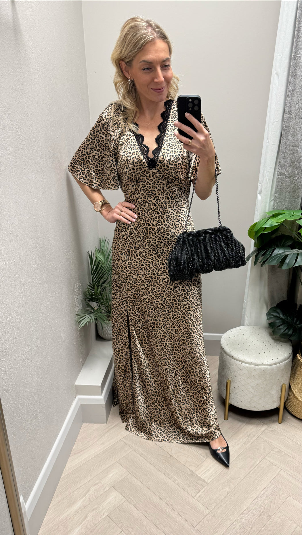 Guess Martine leopard print dress w5yk01whez2