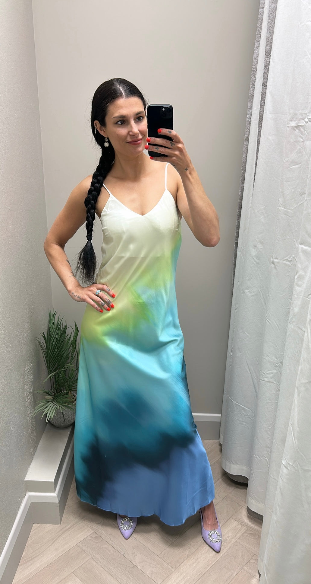 Lorraine satin slip dress