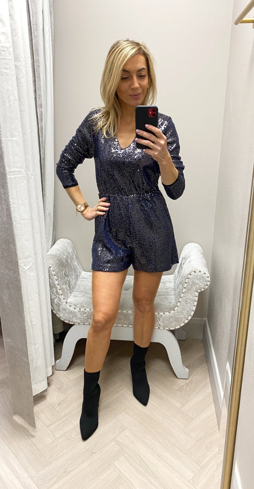 Jenny navy sequin jumpsuit