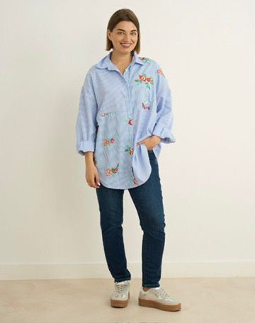 Shelly blue striped shirt