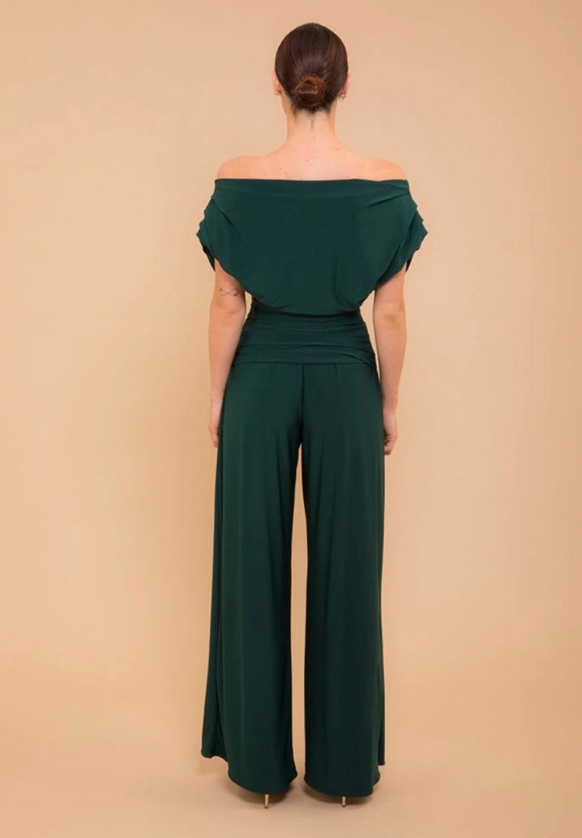 Forest green Atom label carbon jersey jumpsuit