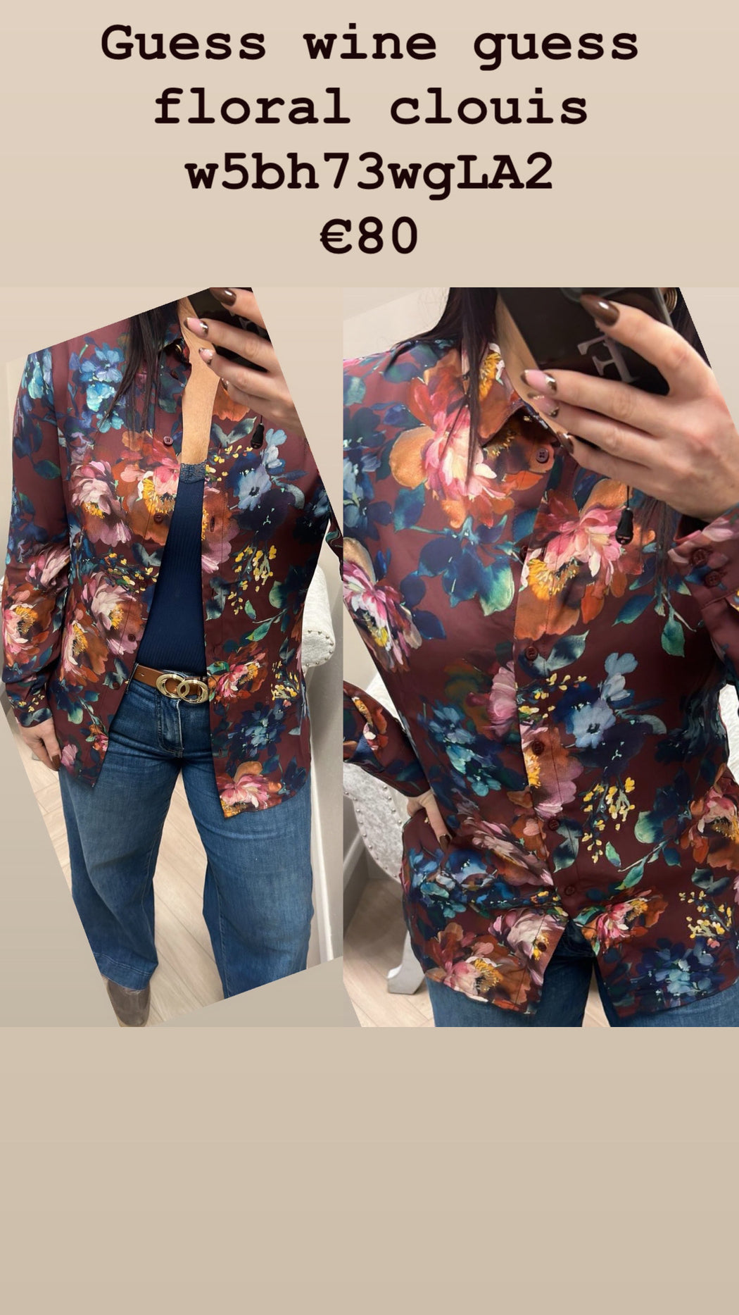 Guess wine guess floral clouis w5bh73wgLA2