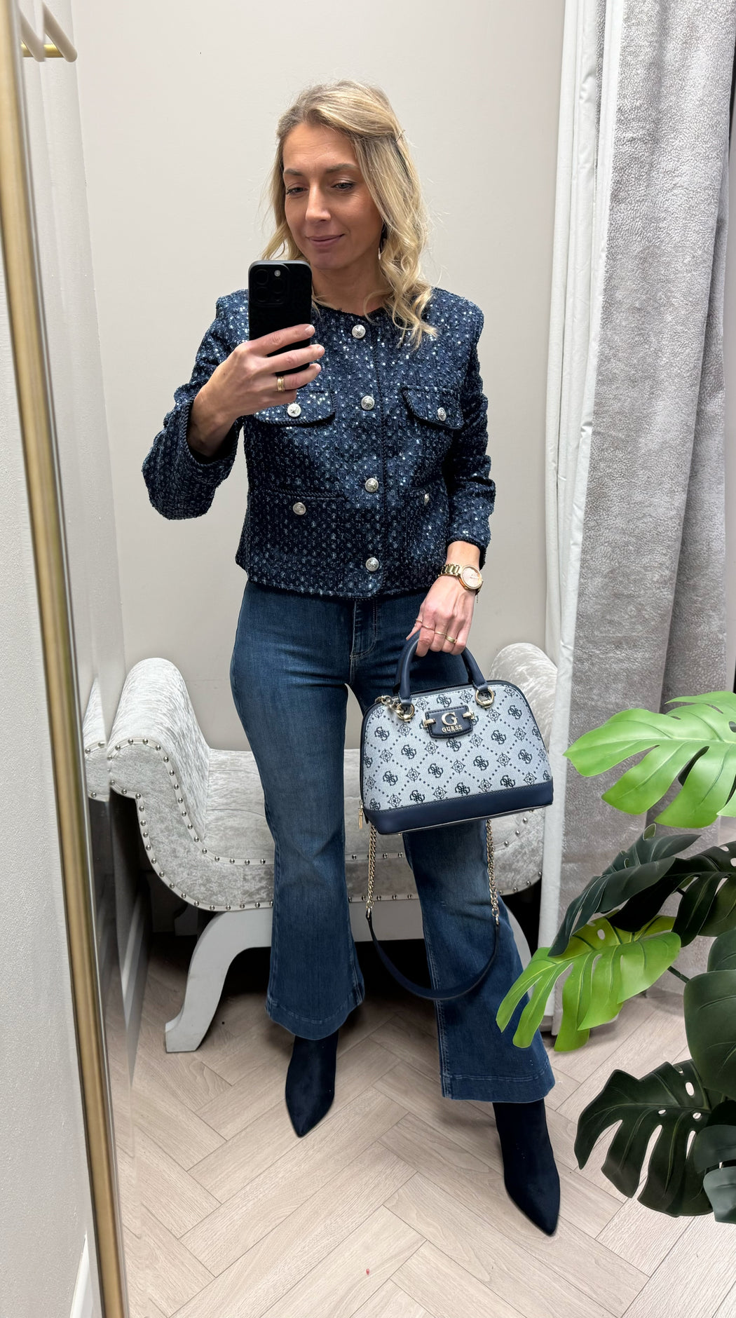 Guess elisa navy jacket w5bnocd0771