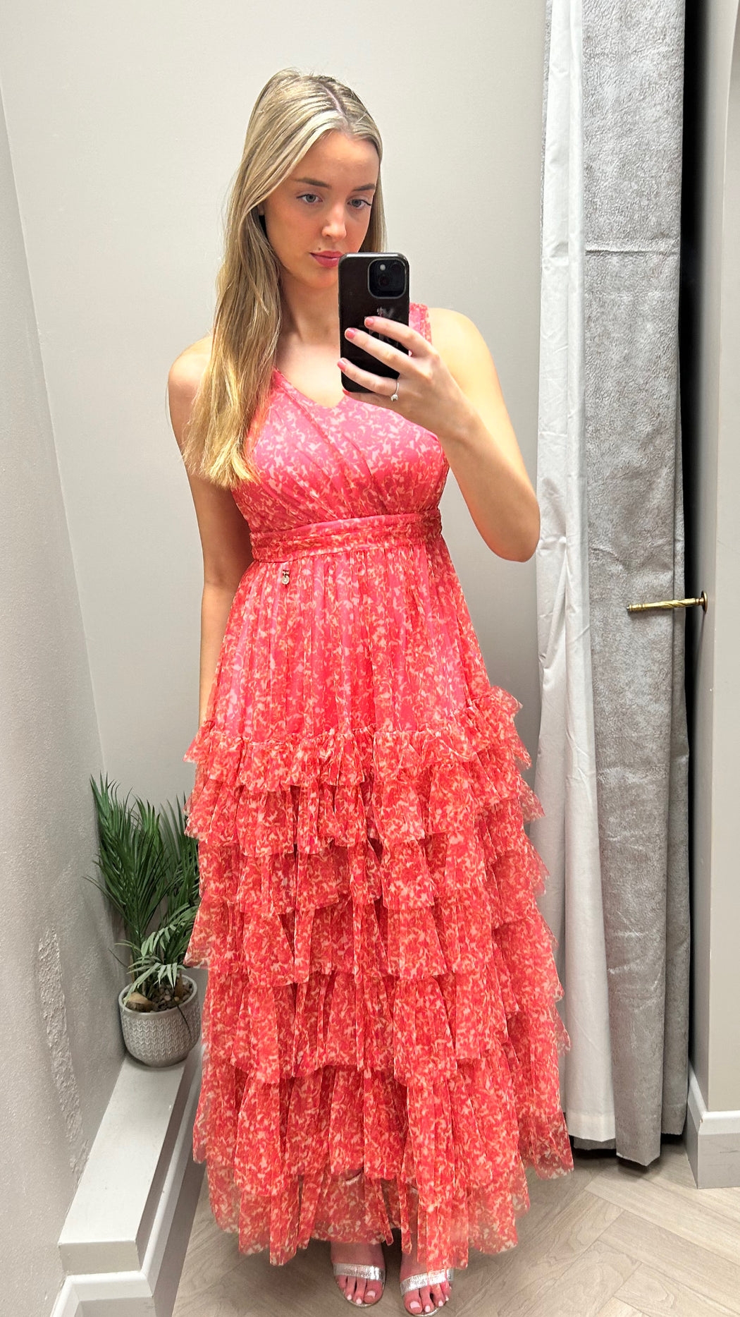 Madalena coral goa dress