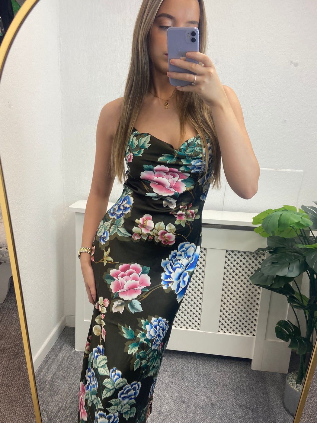 W3GK85WD8G2 guess green floral slip dress