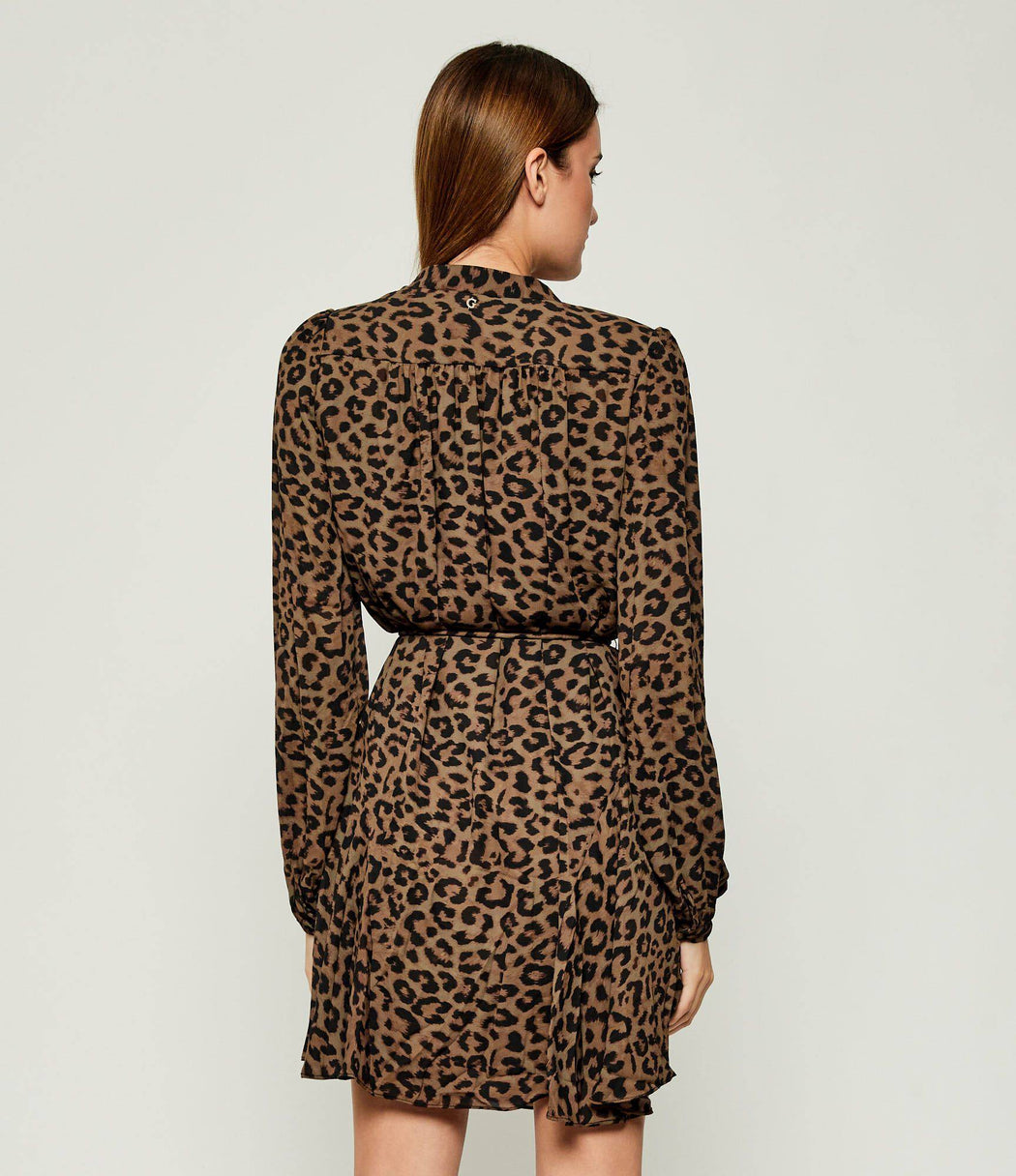 Guess wanda flare brown leopard dress w5bk51wgla2