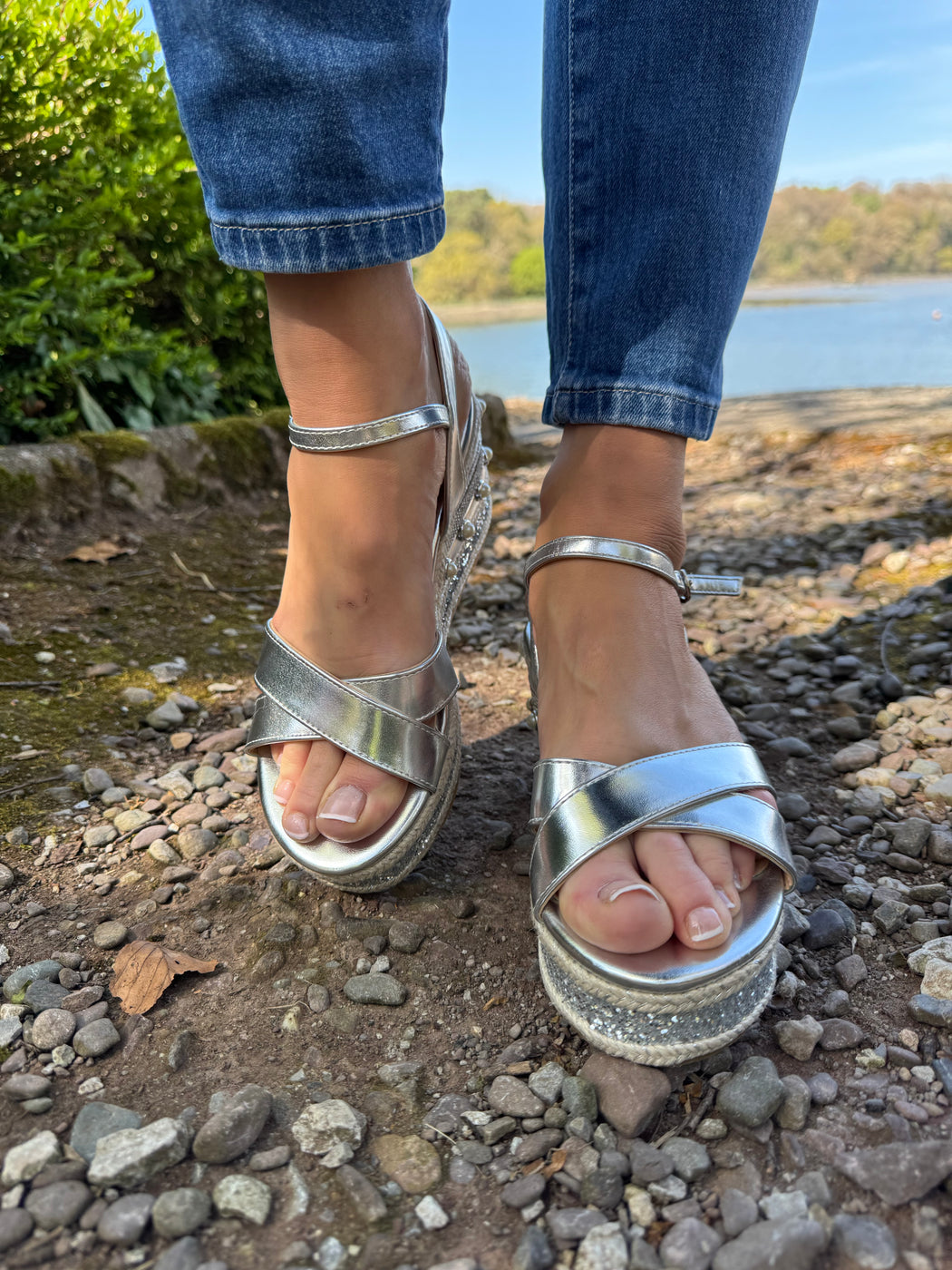 Clonalis silver weave wedge