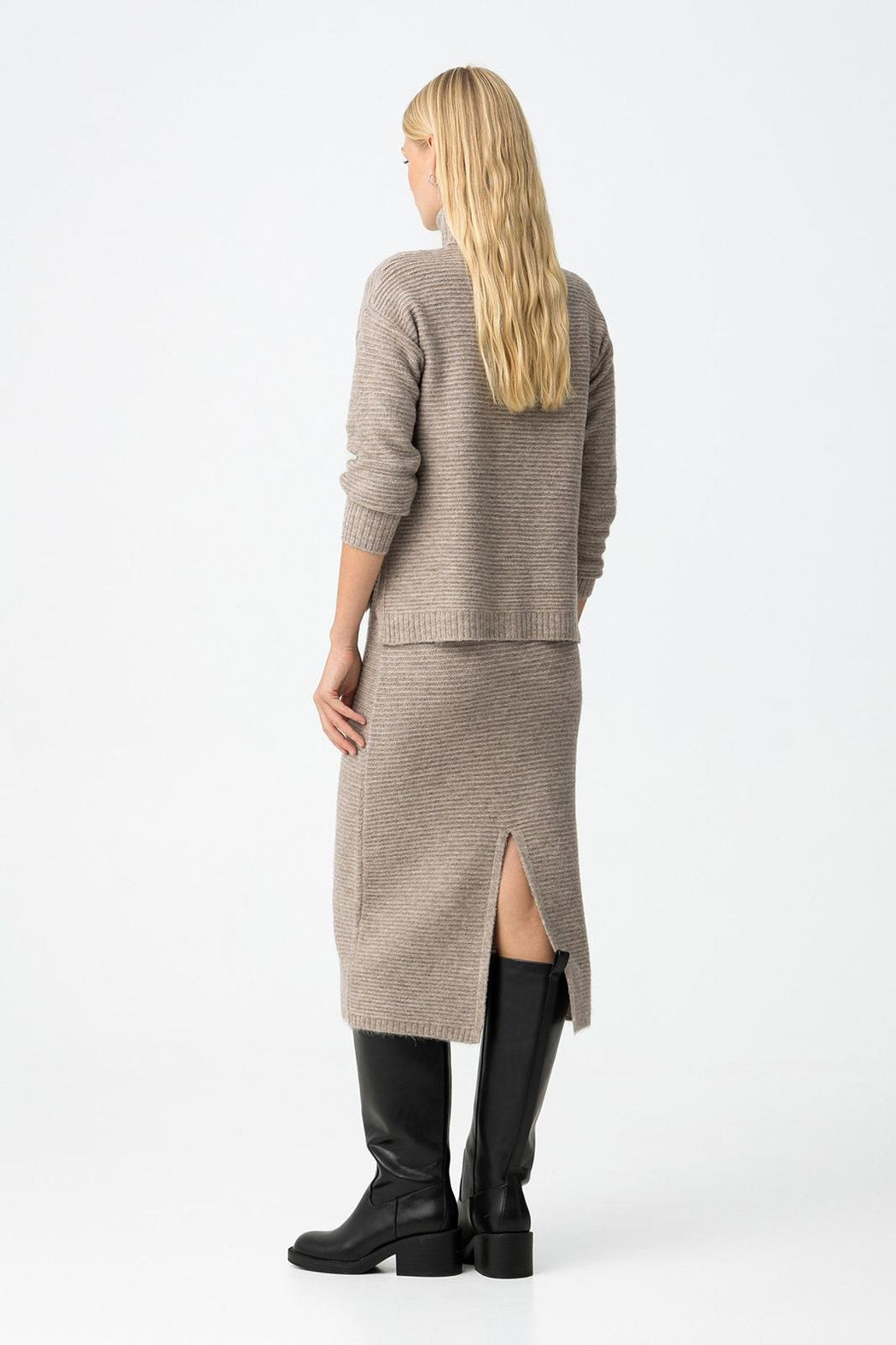 Muffin beige knit skirt
