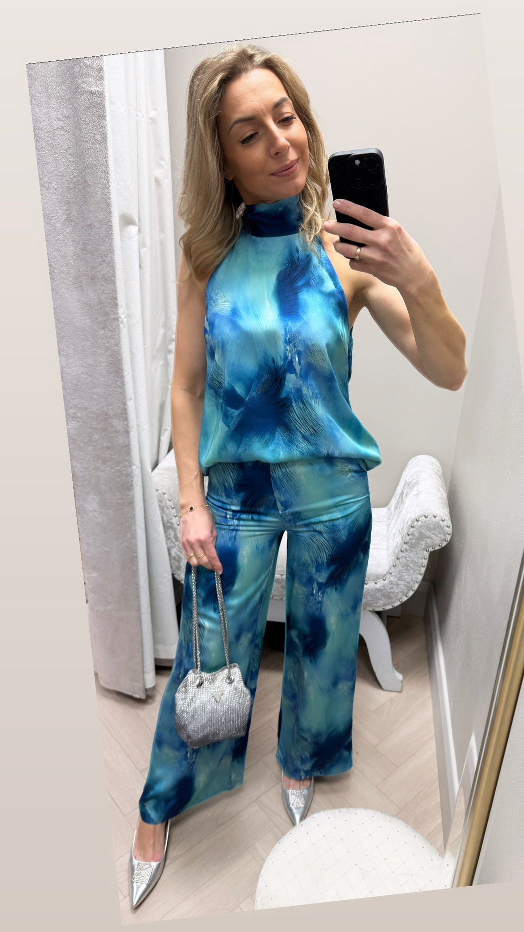 Caspia blue print goa trousers