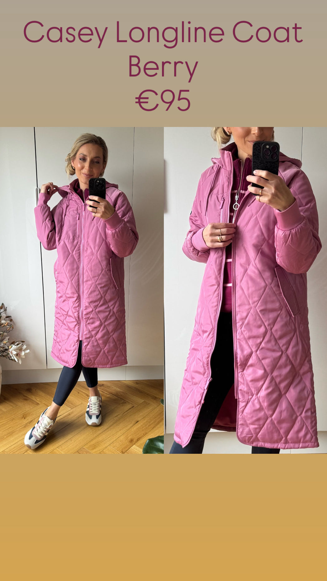 Casey Longline Coat Berry