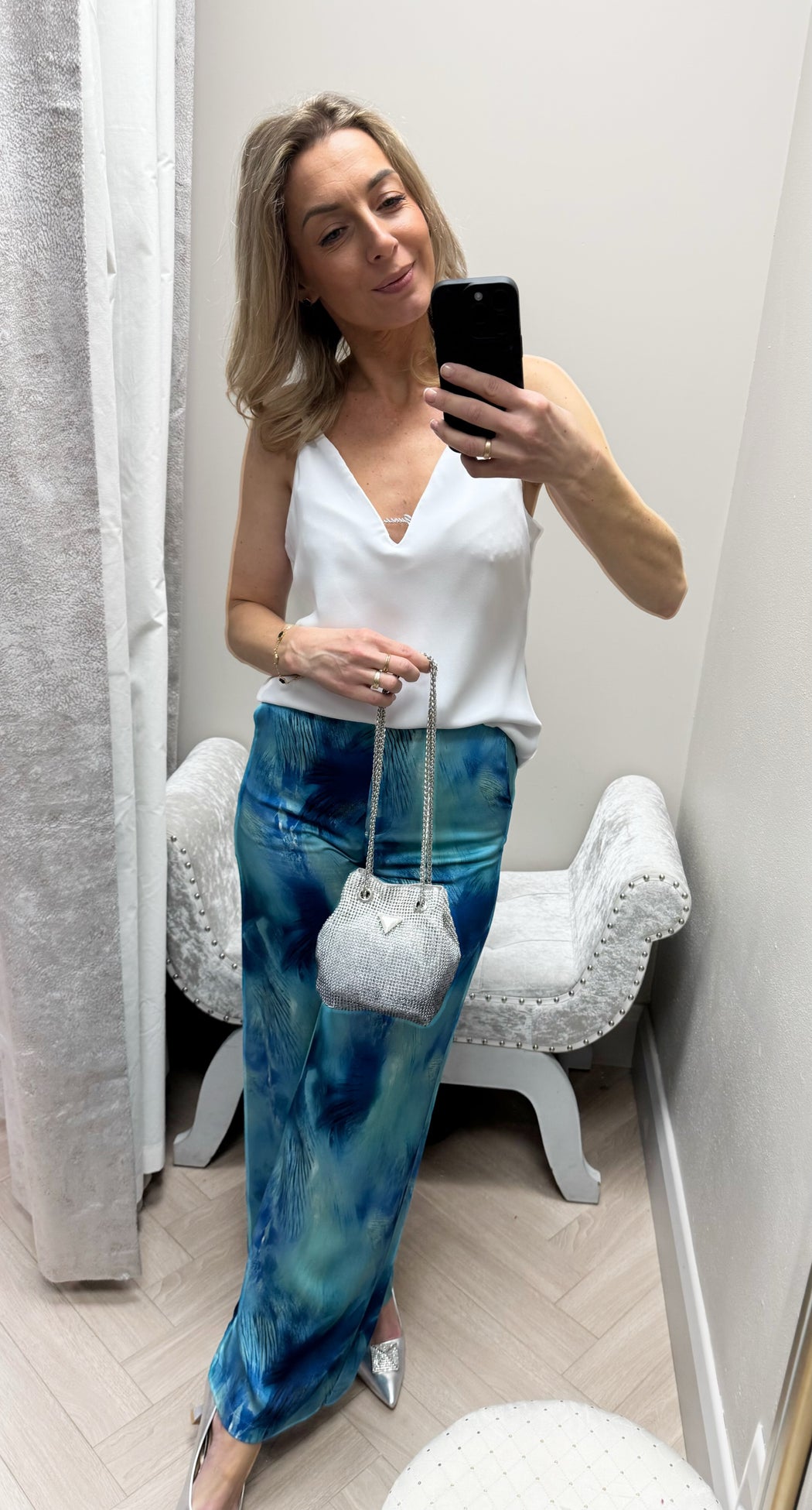 Caspia blue print goa trousers