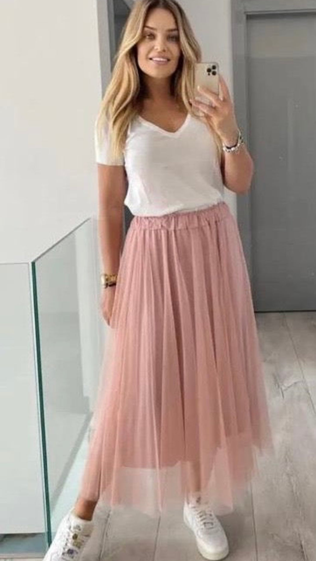 Pink tulle skirt