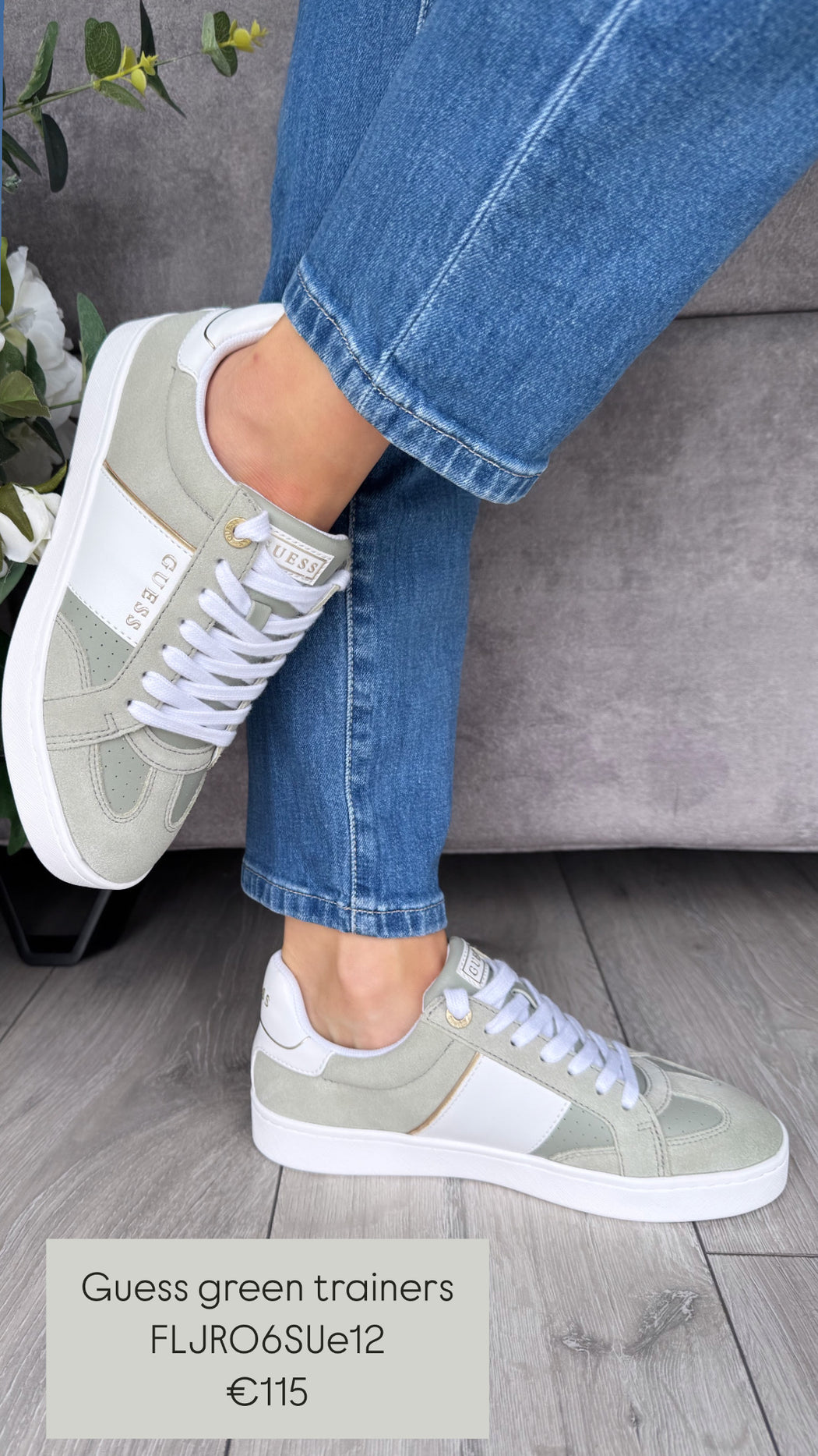 Guess green trainers FLJRO6SUe12
