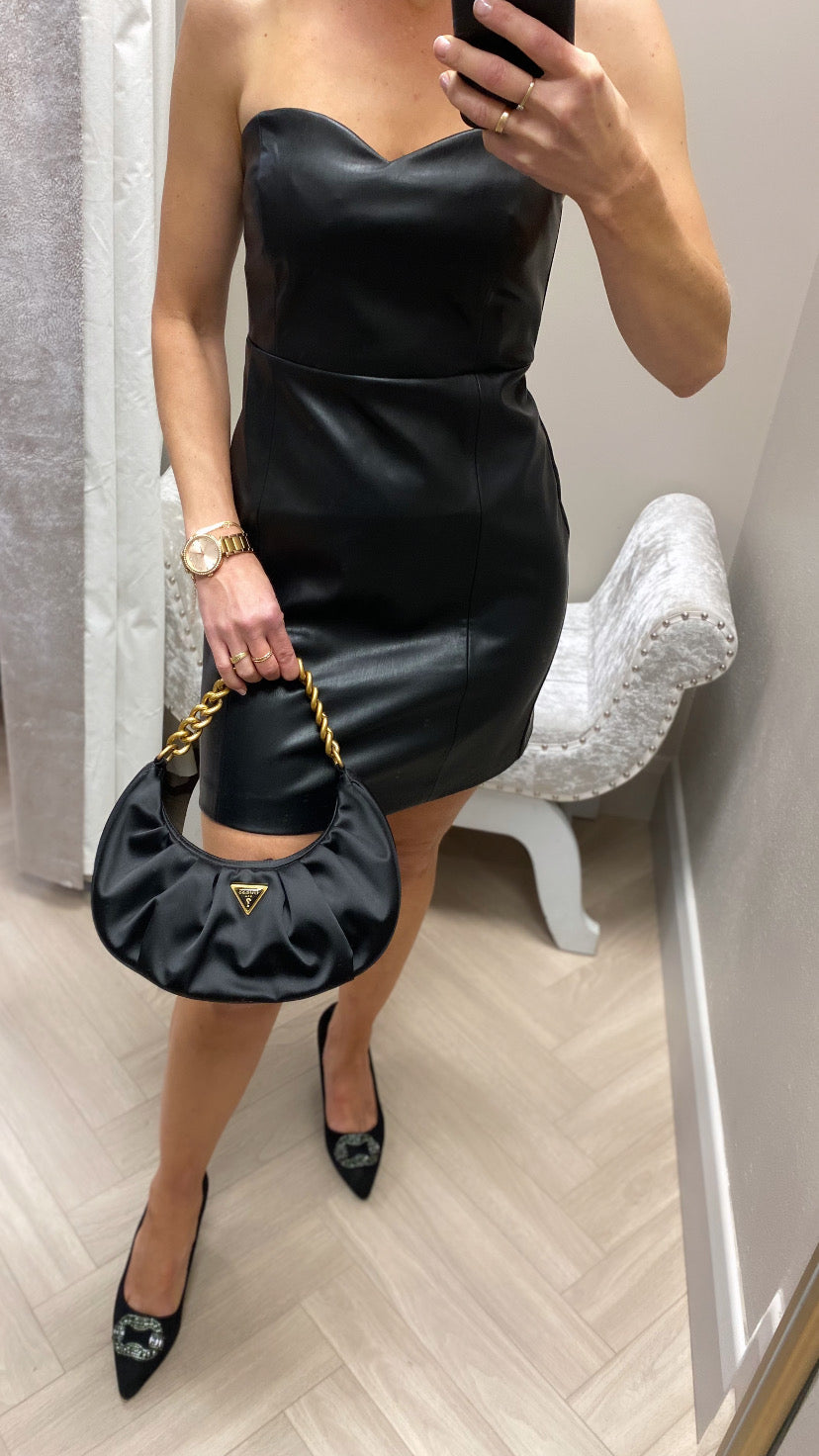 Pamela faux leather mini dress