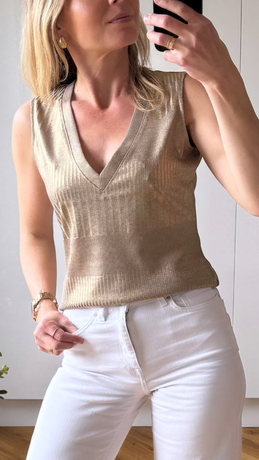 Guess gold sleeveless top w6rp10kc812- FNJQ