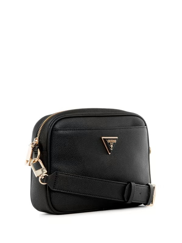 Bg877814 guess black meridian top zip crossbody