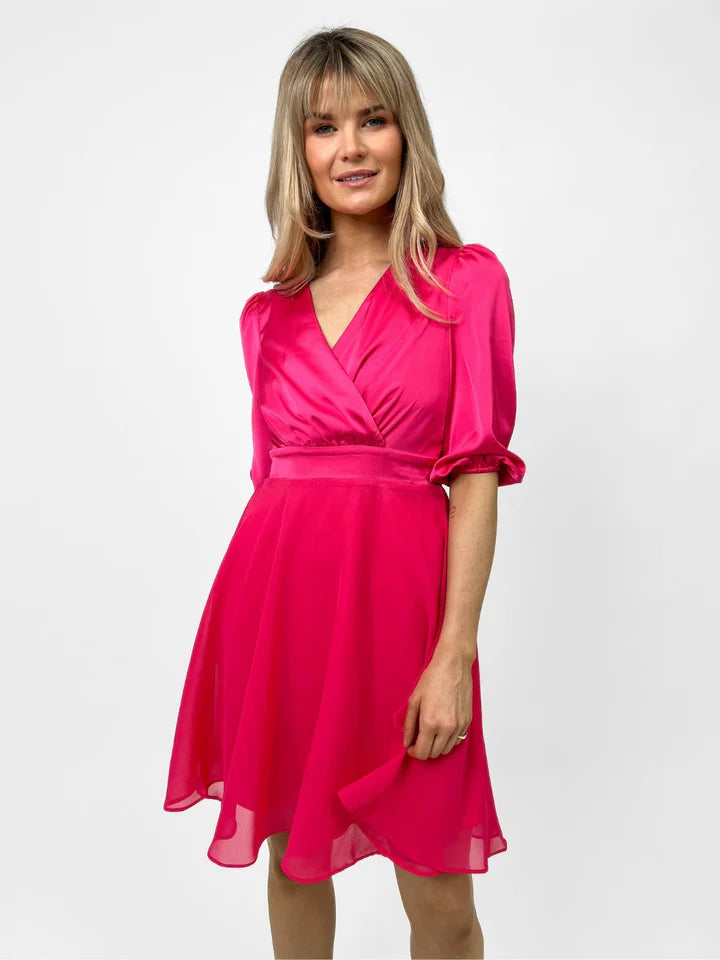 MONROE MINI DRESS IN CERISE PINK