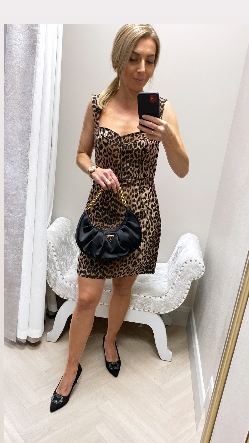 W4bk93wglj2 guess leopard mini dress
