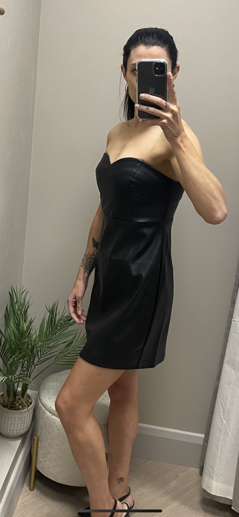 Pamela faux leather mini dress