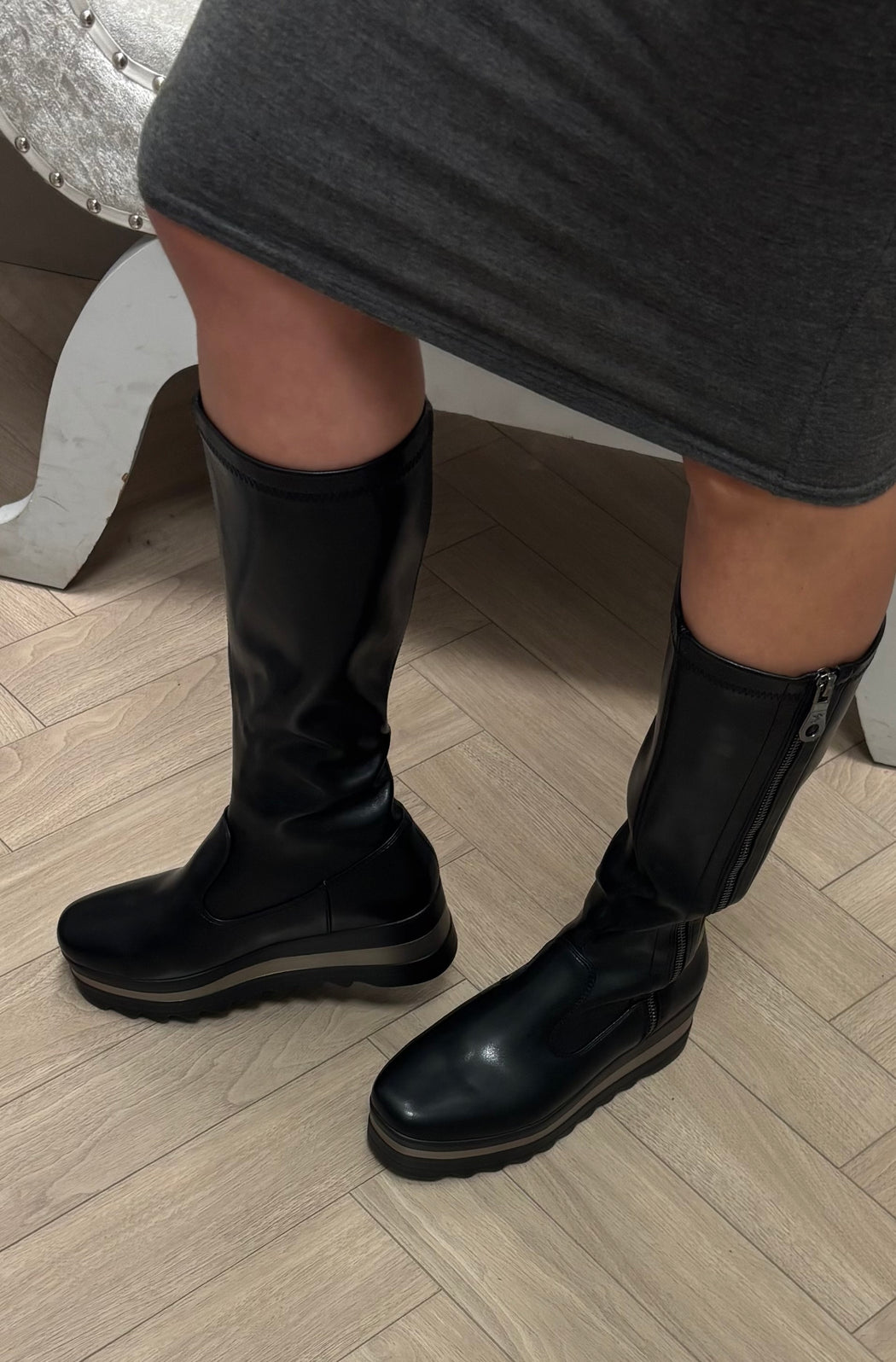 Bildale Schwarz Wedge Boots