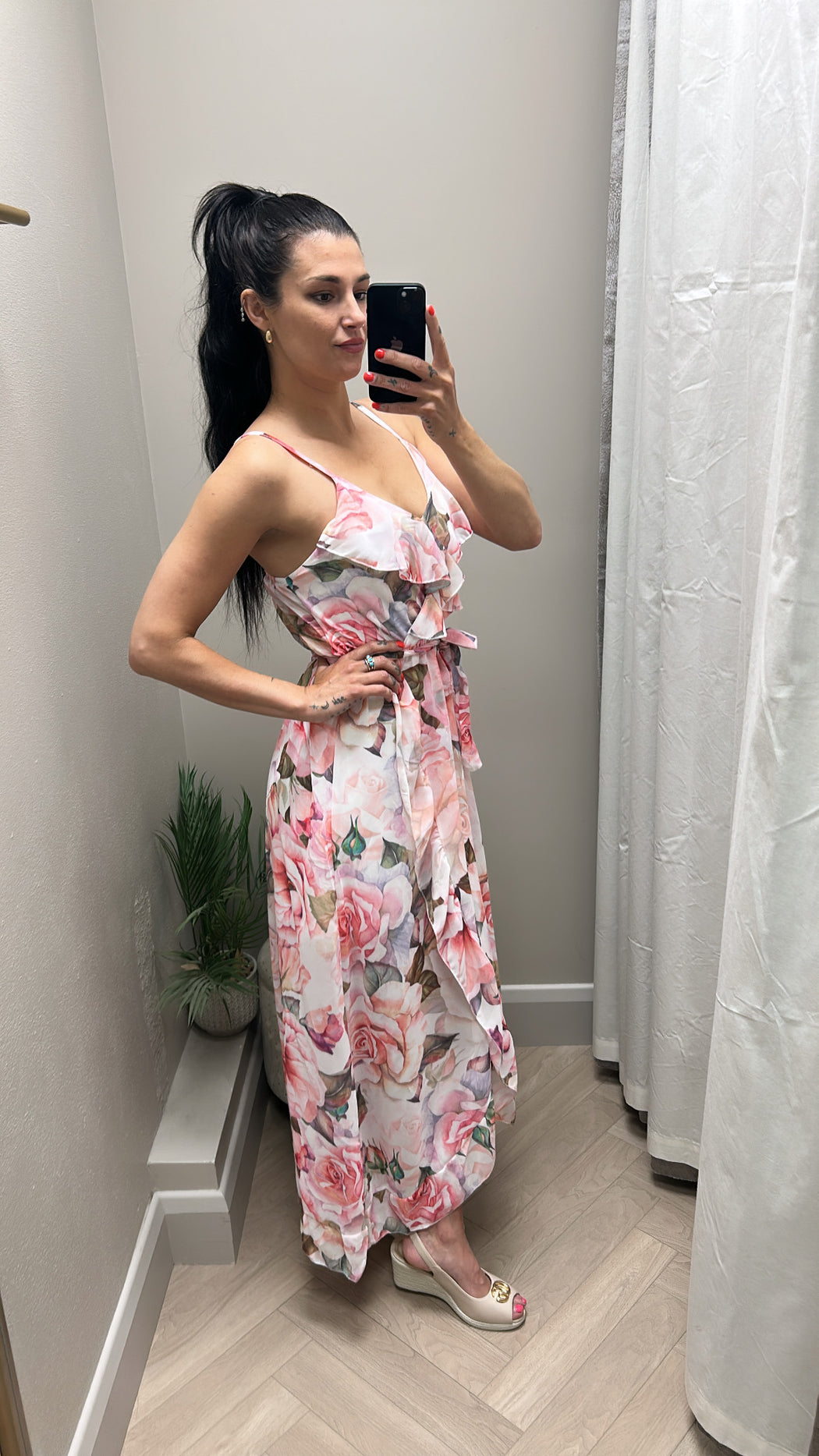 Elsa rose pink midi dress