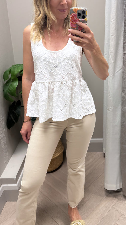 Lunala winter white round neck top