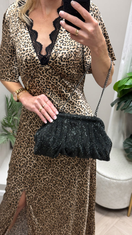 Guess black zalina clutch bag