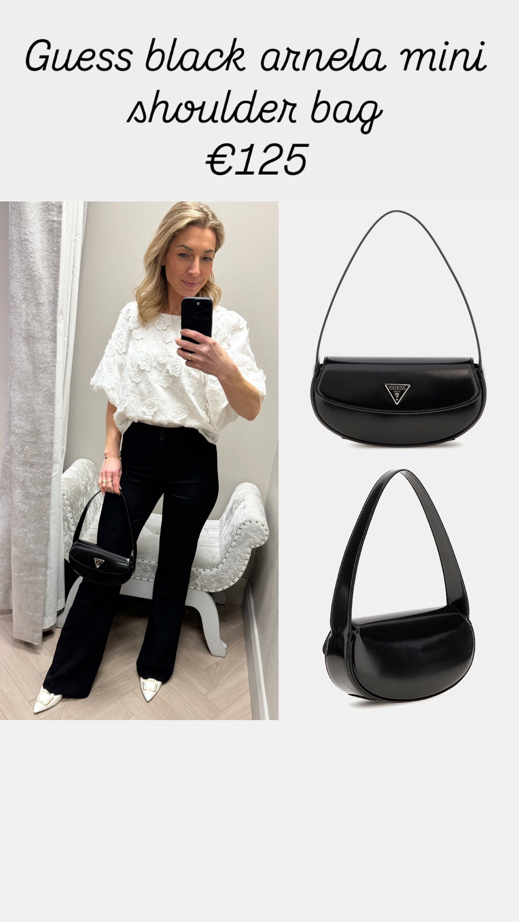Guess black arnela mini shoulder bag NG949678