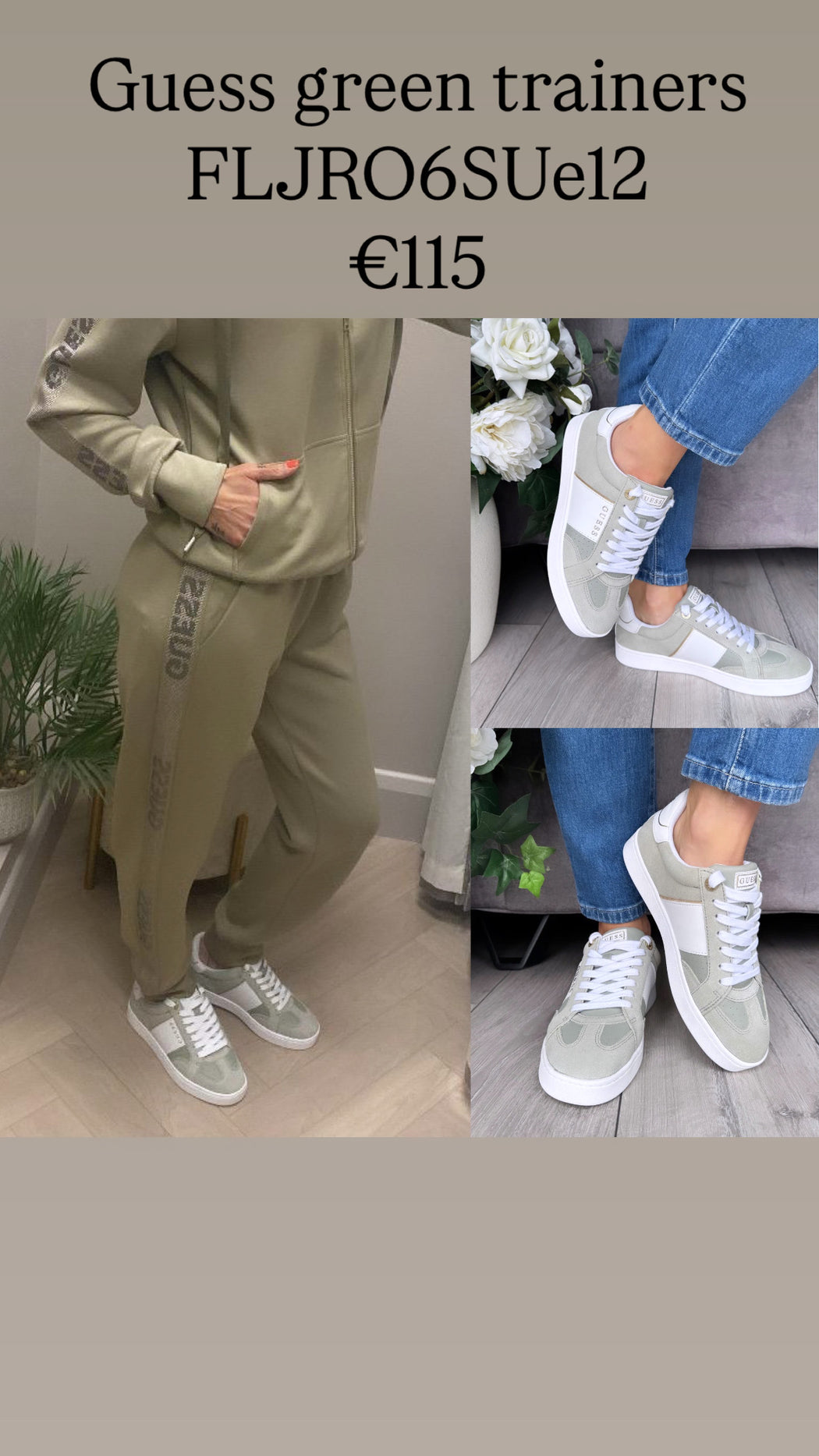 Guess green trainers FLJRO6SUe12