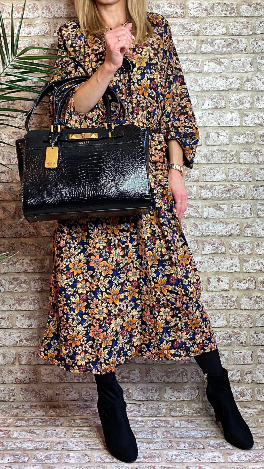 Drew traffic black print dress sale