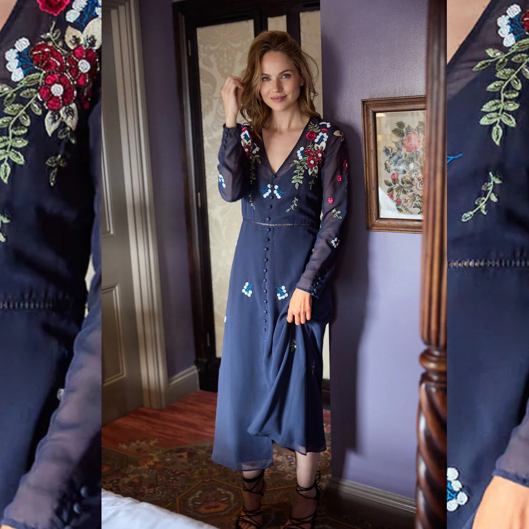 The rosette embellished dress