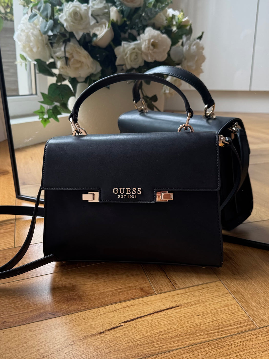 EVG964120 black eco aldith satchel bag