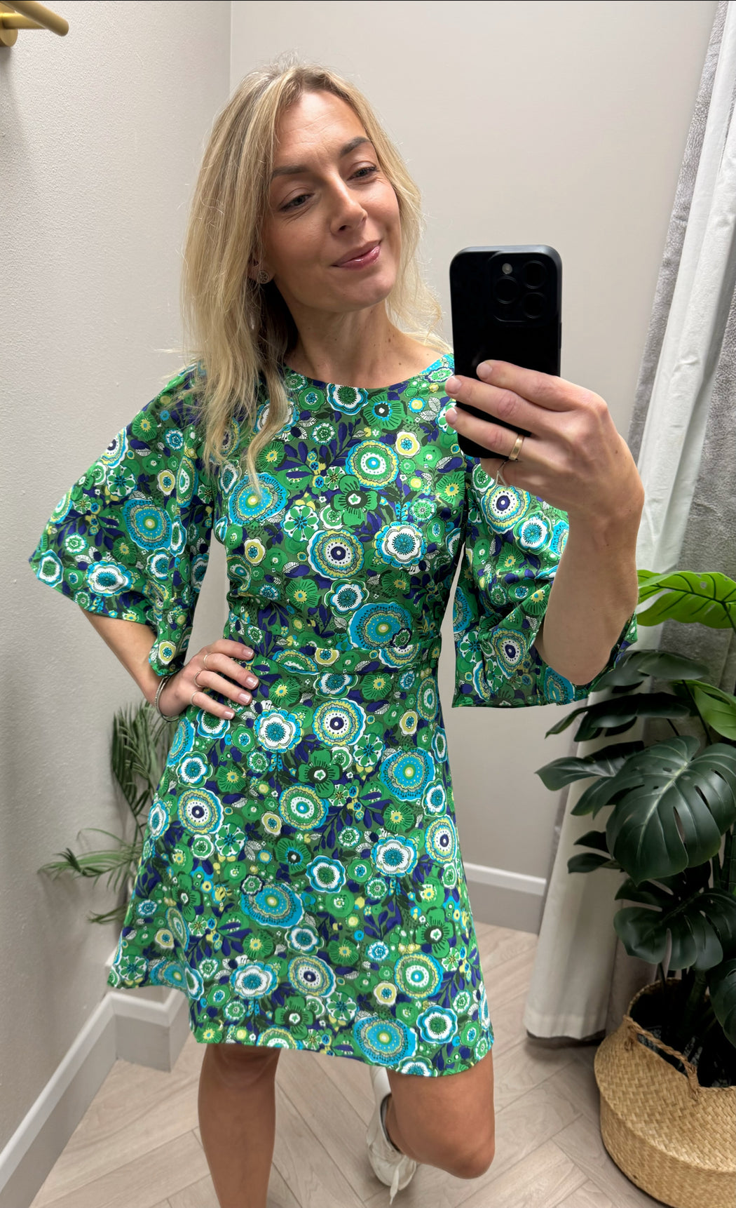 Green print Misty traffic dress