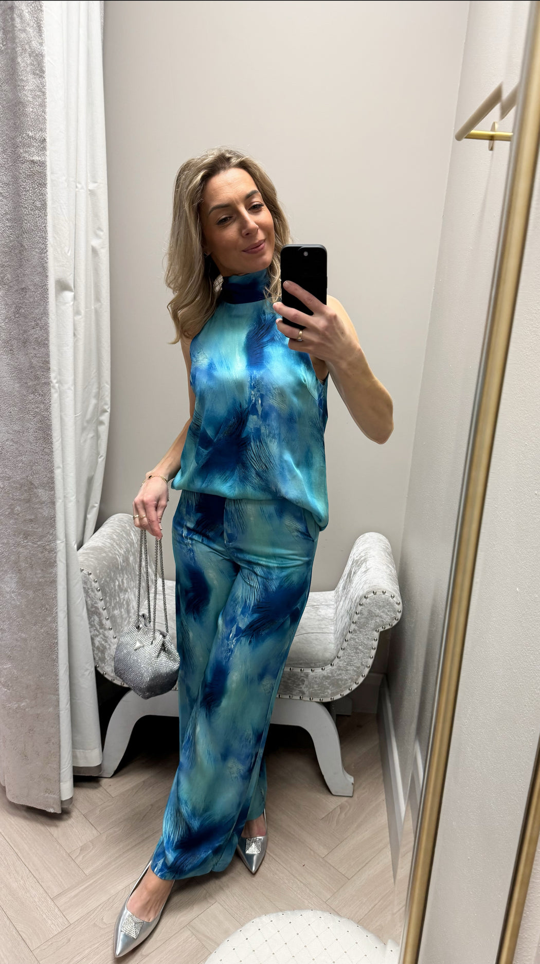 Caspia blue print goa trousers