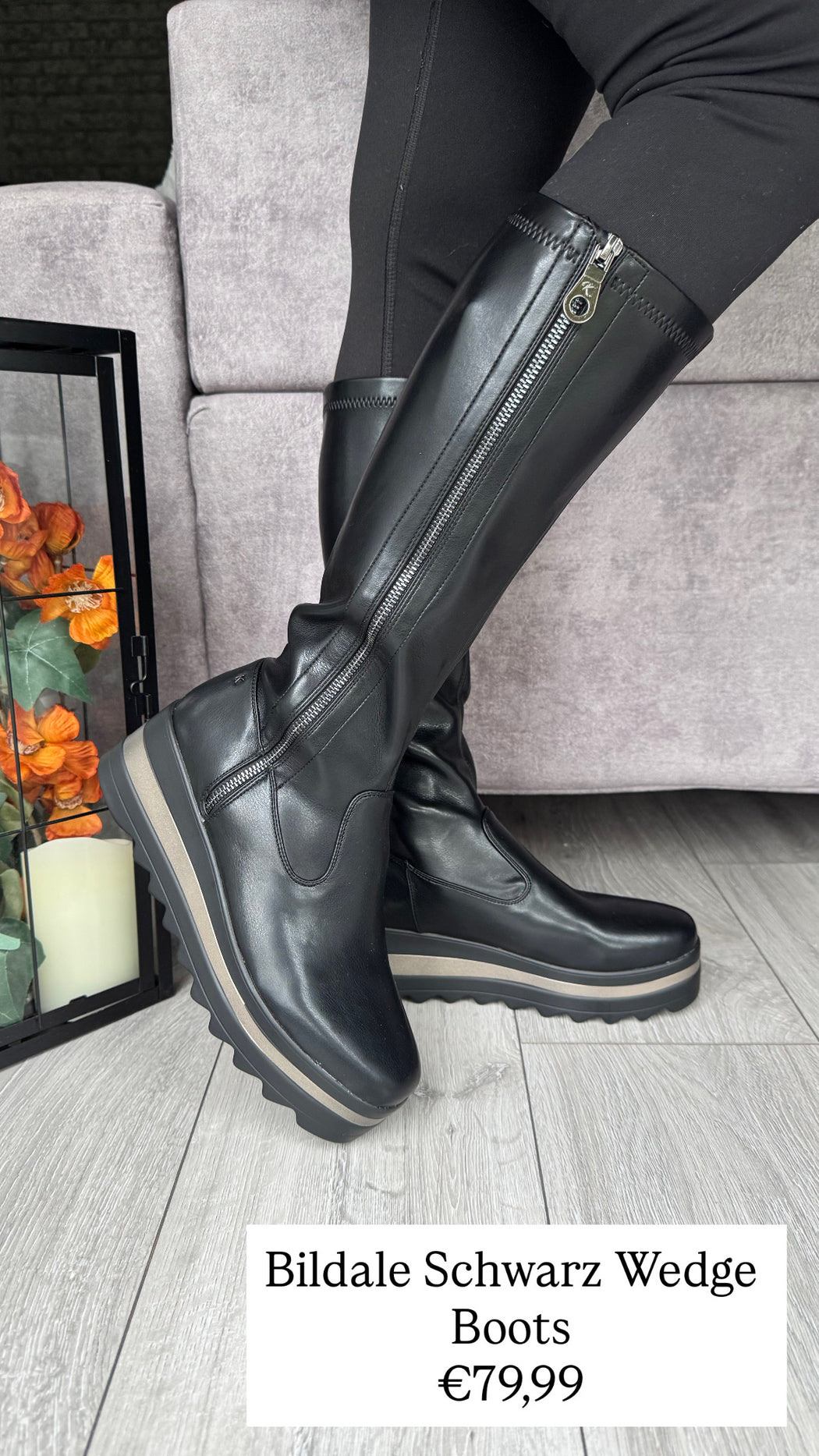 Bildale Schwarz Wedge Boots